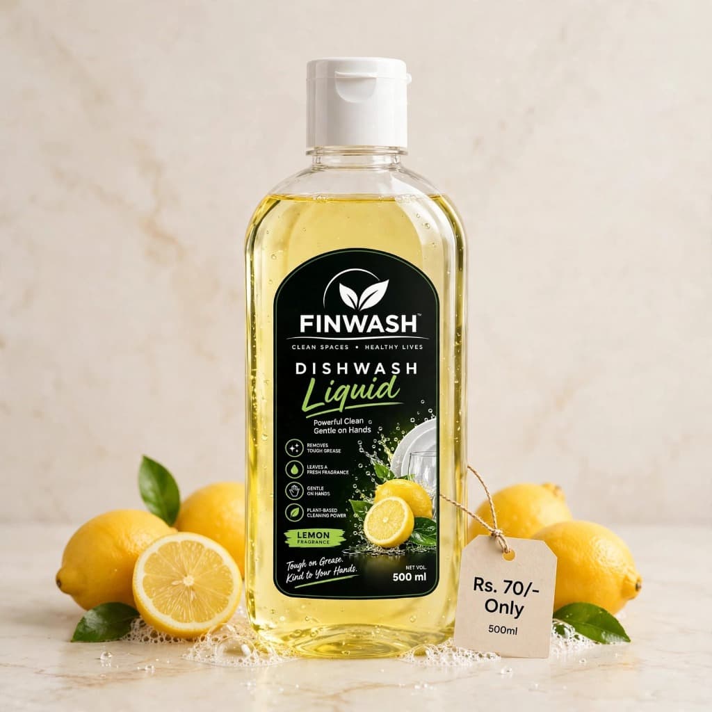 FinWash Lemon Dishwash Liquid 500ml Bottle